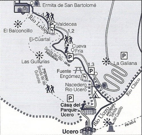 map of basic visit to the rio lobos canyon